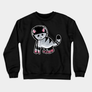 Gray Roller Cat Crewneck Sweatshirt